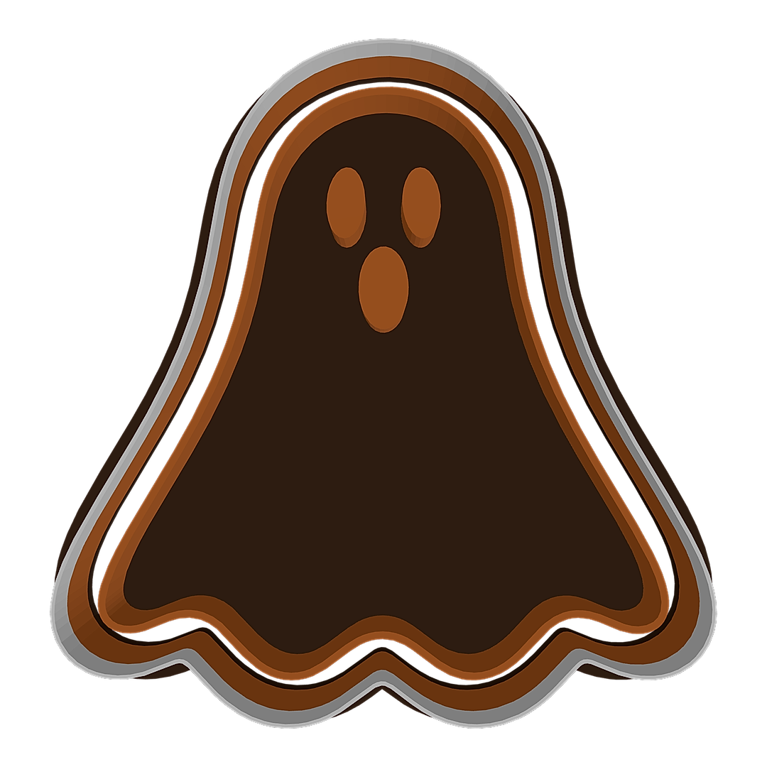 3D ghost cookie stamp preview