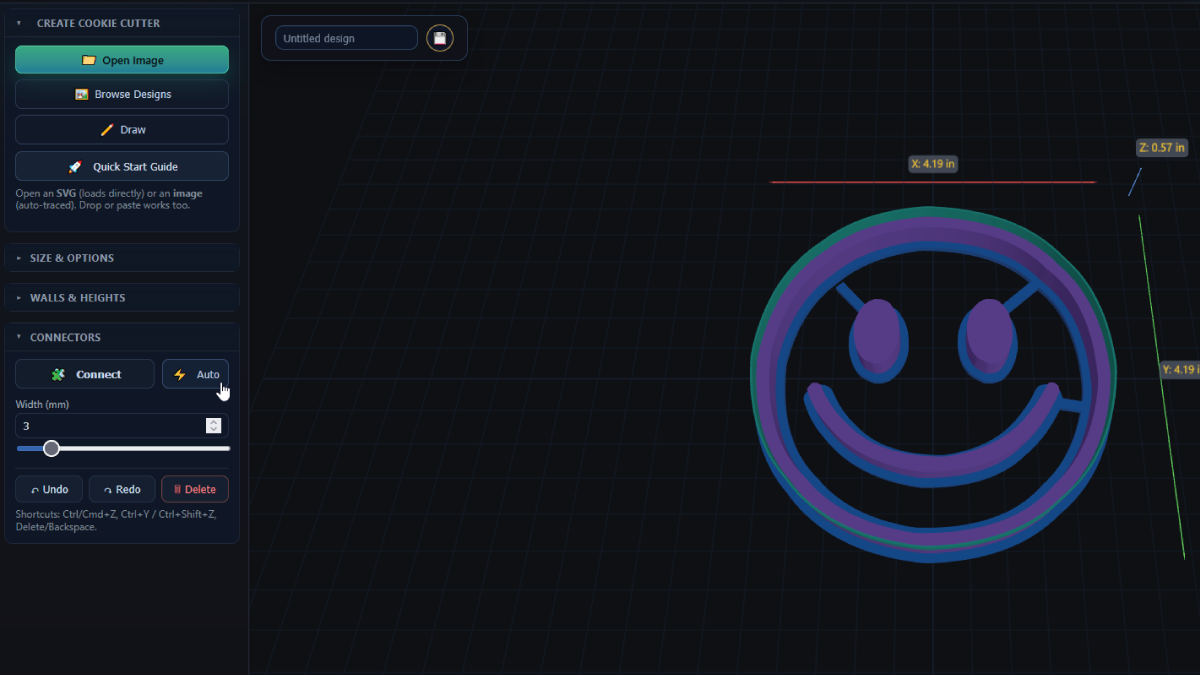 Auto tool adding connectors to floating islands