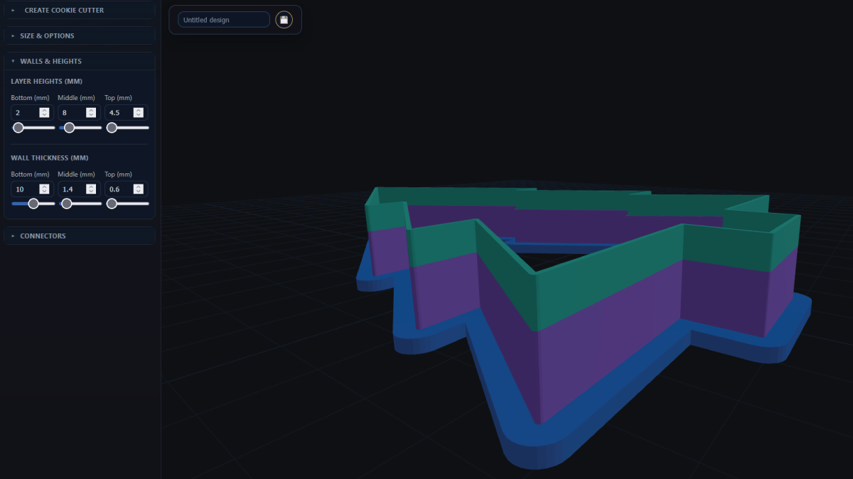 Adjusting Bottom, Middle, and Top widths in millimeters